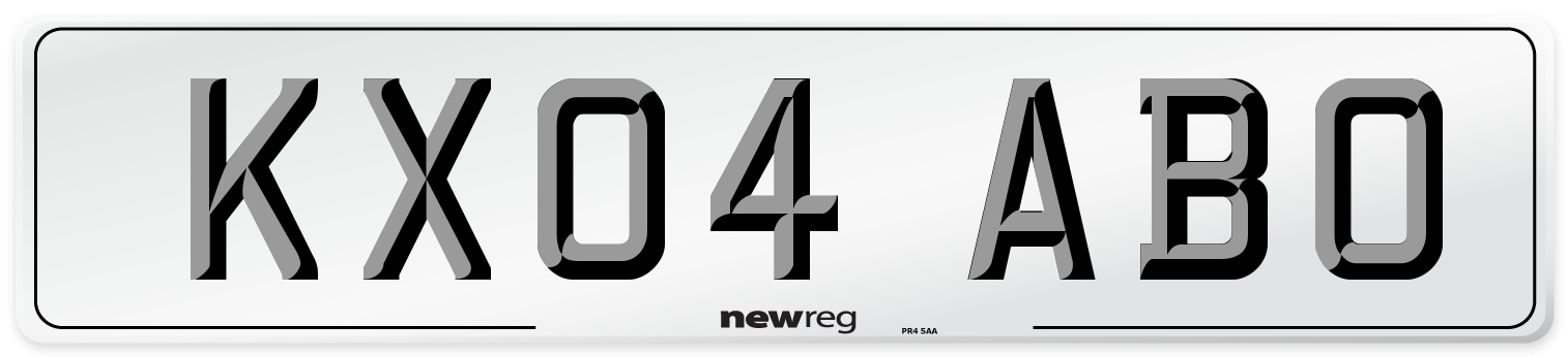 KX04 ABO Number Plate from New Reg